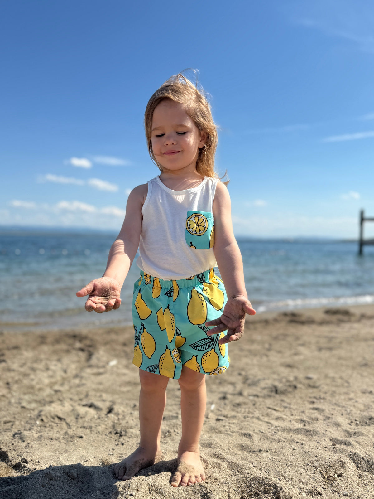 UV Korumalı Bebek Atlet ve Deniz Şortu Seti | RG Brand | 6 Ay–4 Yaş | RG336 - MANDALİNA