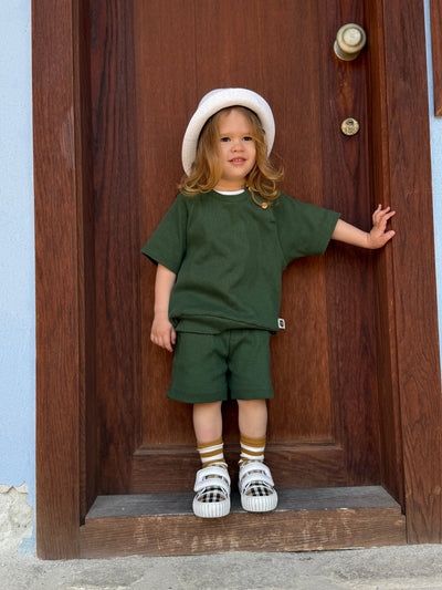 Kız ve Erkek Bebek Yazlık Tişört 2’li Set | 6 Ay–4 Yaş | RG Brand | RG342 - KİREMİT