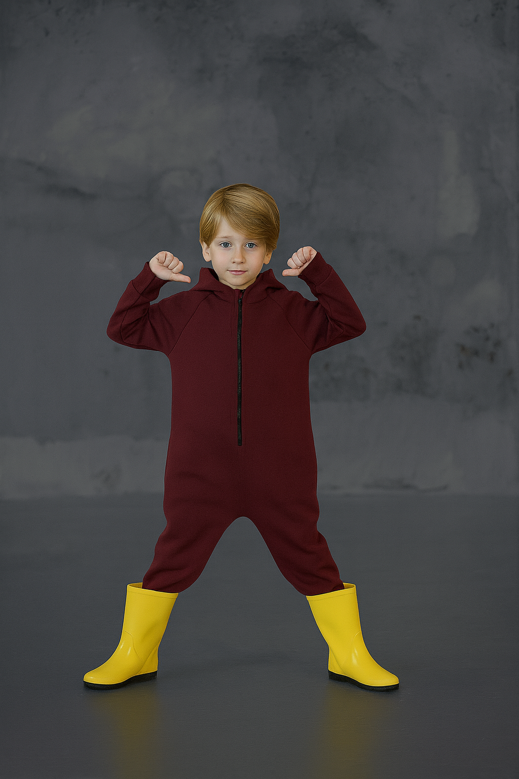 Çocuk Unisex Kışlık Kapüşonlu Fermuarlı Tulum | 3–9 Yaş | RG Brand | RG1439 - HARDAL