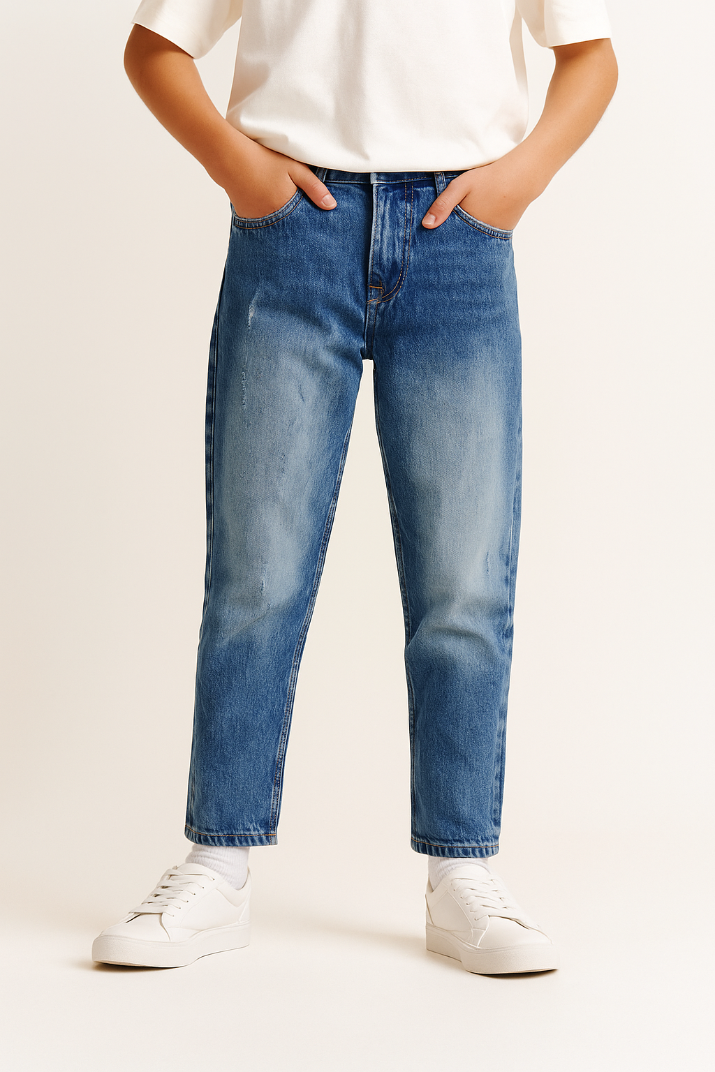 Genç Çocuk Regular Kesim Jean Pantolon | %100 Pamuk, Rahat Kesim | Kız & Erkek | 9–15 Yaş | RG3398 - SİYAH