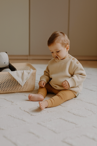 Bebek Pamuklu Düğme Detaylı Kazak | 6 Ay–4 Yaş | RG Brand | RG350 - TAŞ