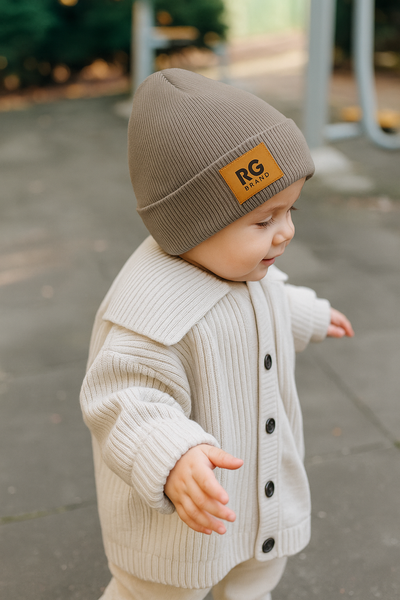 Yumuşak Etiket Detaylı Katlamalı Bere | RG Brand | 3–9 Yaş | RG1535 - PEMBE