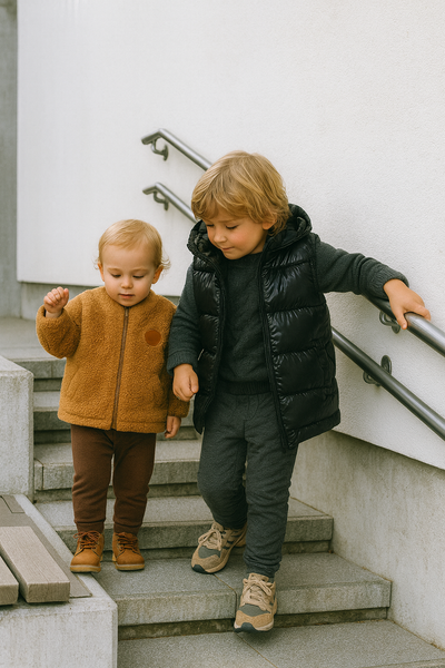 Bebek Unisex Fermuarlı ve Cepli Kışlık Hırka | 6 Ay–4 Yaş | RG Brand | RG258 - KİREMİT