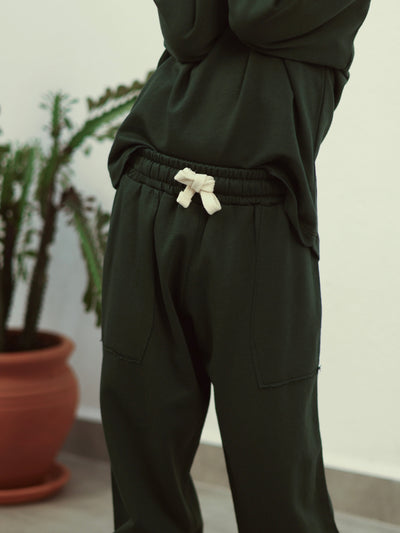 Çocuk Omuz Düğme Detaylı Eşofman Takımı | 3–9 Yaş | RG Brand | RG1524 - HARDAL