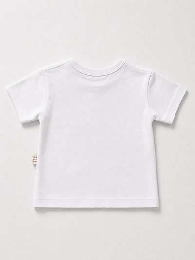 Bebek T-shirt | 6 Ay – 3 Yaş | Ekru & Mavi | Limon Baskı | %100 Pamuk Yazlık | RG386 - BEYAZ