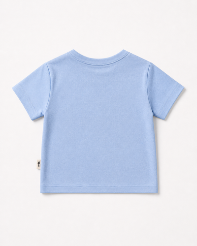 Bebek T-shirt | 6 Ay – 3 Yaş | Ekru & Mavi | Limon Baskı | %100 Pamuk Yazlık | RG386 - BEYAZ