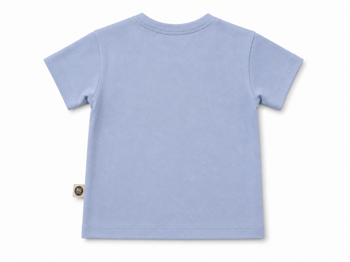 Bebek T-shirt | 6 Ay – 3 Yaş | Ekru | Çilek Baskı | %100 Pamuk Yazlık | RG387 - MAVİ