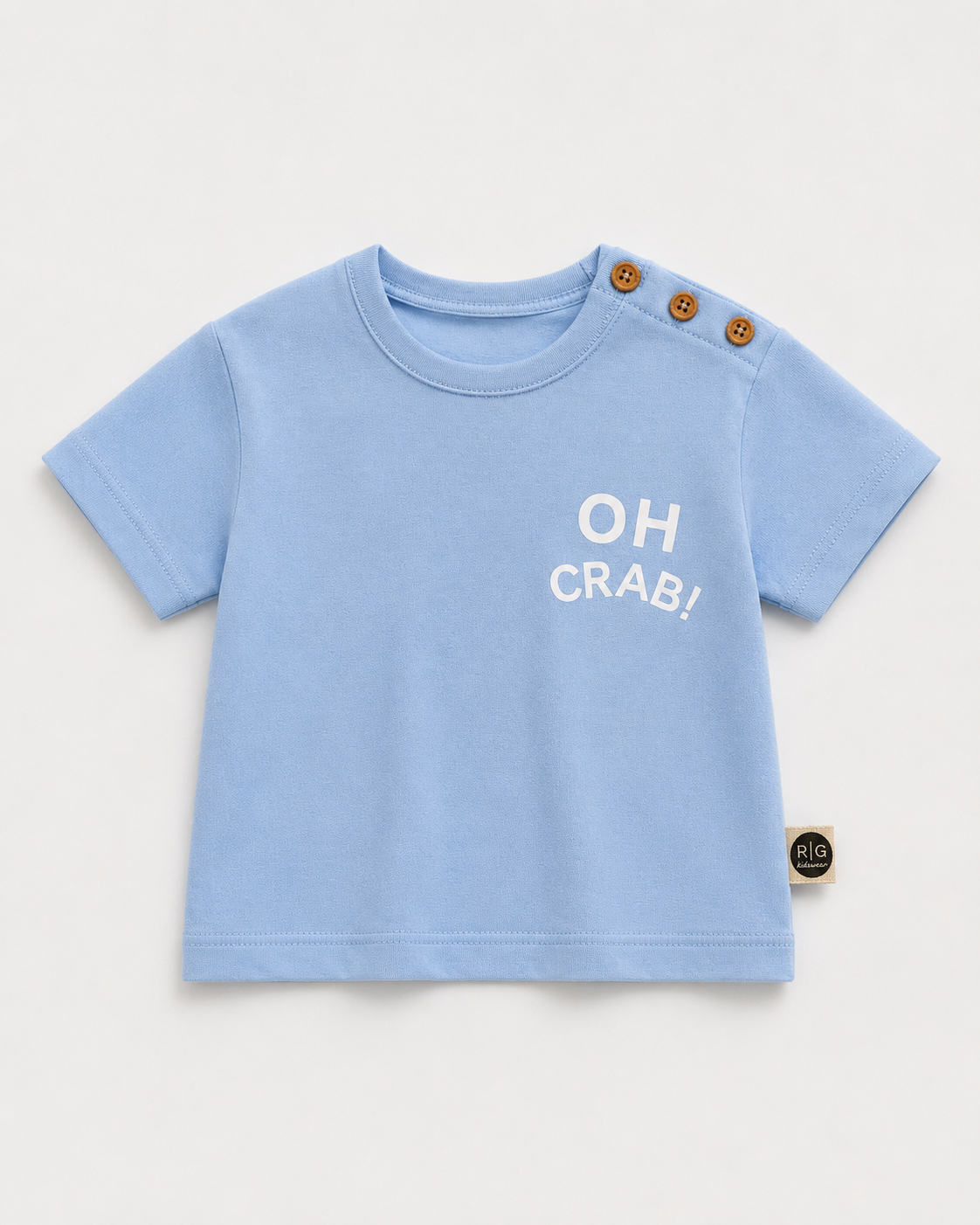 Bebek T-shirt | OH CRAB Baskılı | 6 Ay–4 Yaş | Sarı & Mavi | %100 Pamuk Yazlık | RG Brand | RG391 - SARI