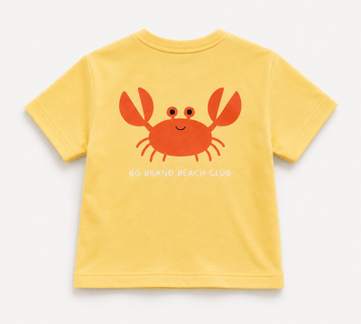 Bebek T-shirt | OH CRAB Baskılı | 6 Ay–4 Yaş | Sarı & Mavi | %100 Pamuk Yazlık | RG Brand | RG391 - SARI