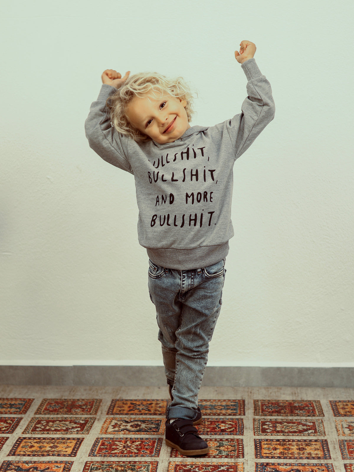 Çocuk Kapüşonlu Sweatshirt | 3–9 Yaş | RG Brand | RG1356 - GRİ