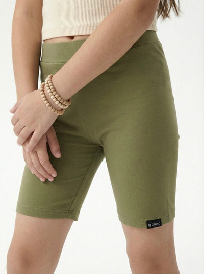 Kız Çocuk Basic Likralı Capri Tayt | 3–9 Yaş | RG Brand | RG1363 - YEŞİL