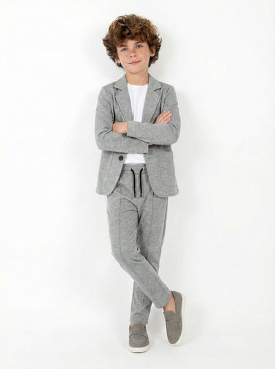 Costum pentru copii | 3-9 ani | Set 3 piese din lycra: pantaloni, tricou și jachetă | Ocazie specială | RG1440 - GRI