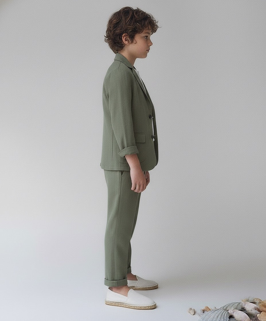 Çocuk 3’lü Keten Takım Elbise | Ceket, Tişört, Pantolon | 3–9 Yaş | RG Brand | RG1465 - LACİVERT