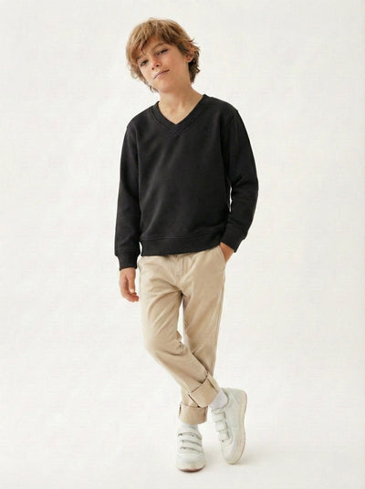 Erkek Çocuk V Yaka Selanik Triko Sweat | 3–9 Yaş | RG Brand | RG1508 - LACİVERT