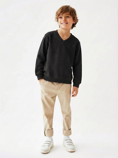 Erkek Çocuk V Yaka Selanik Triko Sweat | 3–9 Yaş | RG Brand | RG1508 - LACİVERT