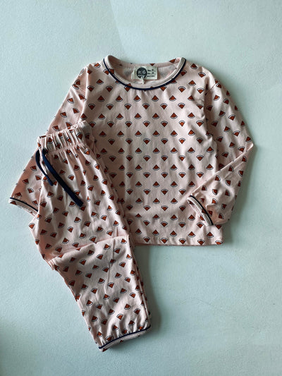 Çocuk Karpuz Baskılı Pijama Takımı | 3–9 Yaş | Mavi & Pembe | Kız ve Erkek Çocuk Pijaması | RG1554 - PEMBE