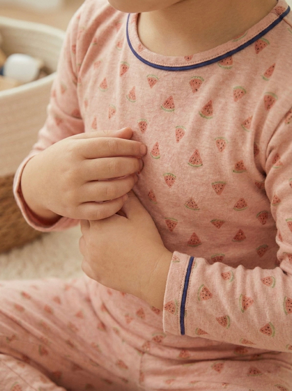 Çocuk Karpuz Baskılı Pijama Takımı | 3–9 Yaş | Mavi & Pembe | Kız ve Erkek Çocuk Pijaması | RG1554 - MAVİ