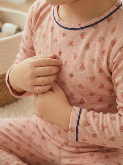 Çocuk Karpuz Baskılı Pijama Takımı | 3–9 Yaş | Mavi & Pembe | Kız ve Erkek Çocuk Pijaması | RG1554 - MAVİ