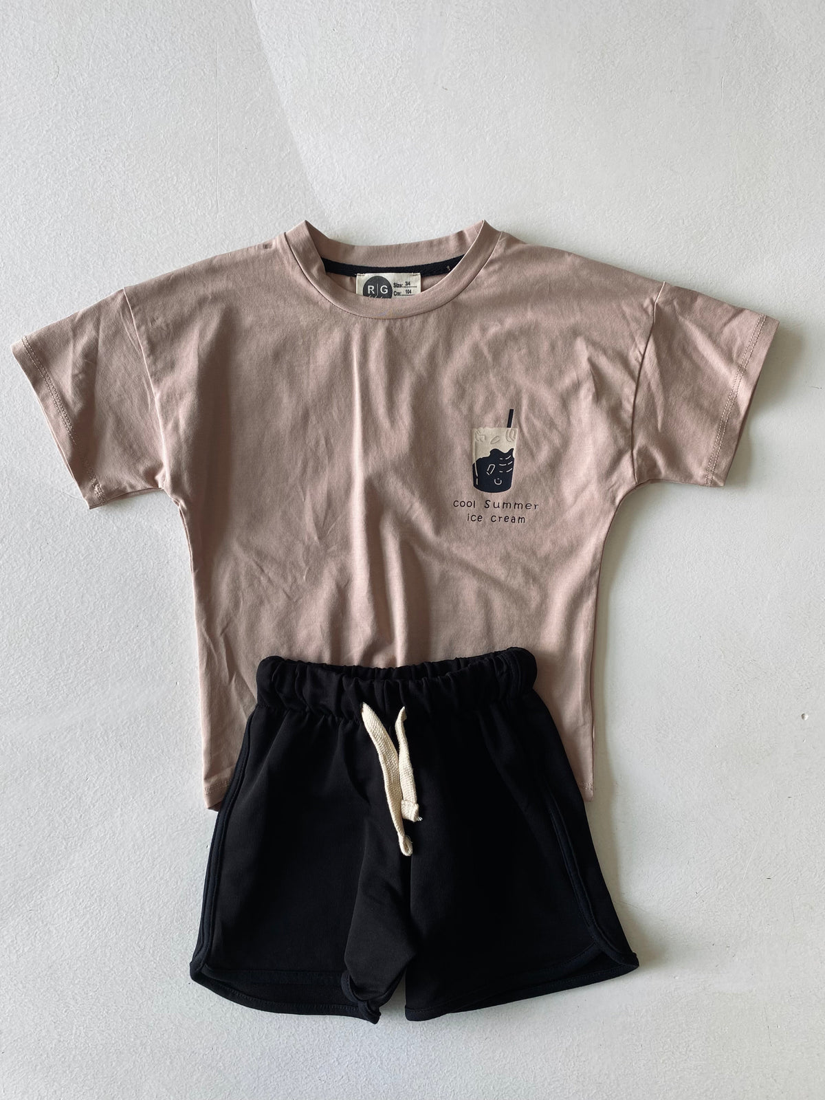 Unisex Çocuk %100 Pamuk Tişört Şort Takımı | 3–9 Yaş | RG Brand | RG1559 - MAVİ