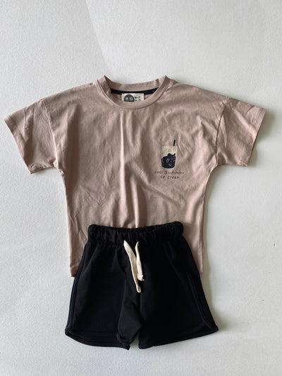 Unisex Çocuk %100 Pamuk Tişört Şort Takımı | 3–9 Yaş | RG Brand | RG1559 - MAVİ