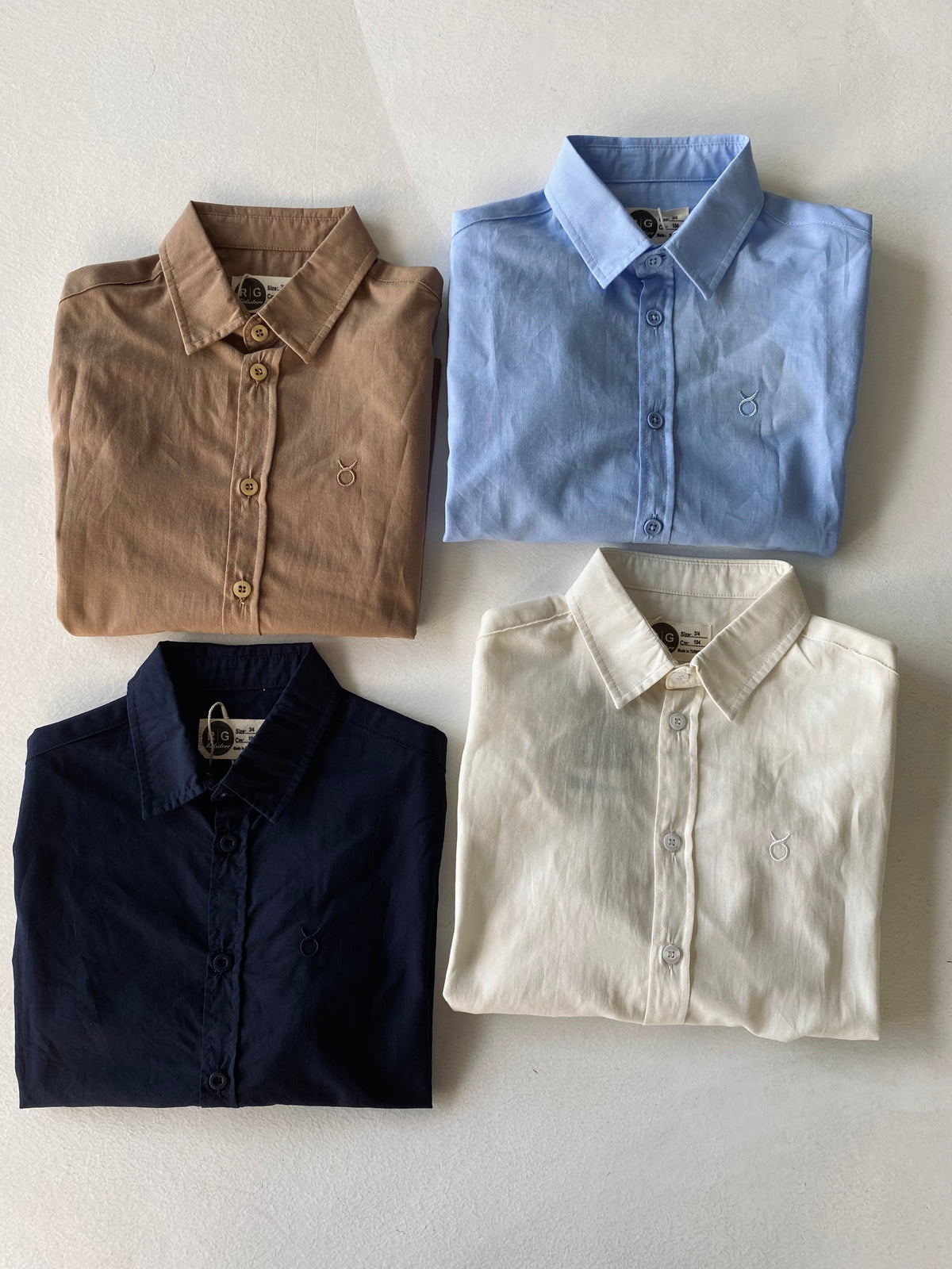 Keten Çocuk Gömlek | 9–15 Yaş | Rahat Kesim | RG Brand | RG3386 - MAVİ