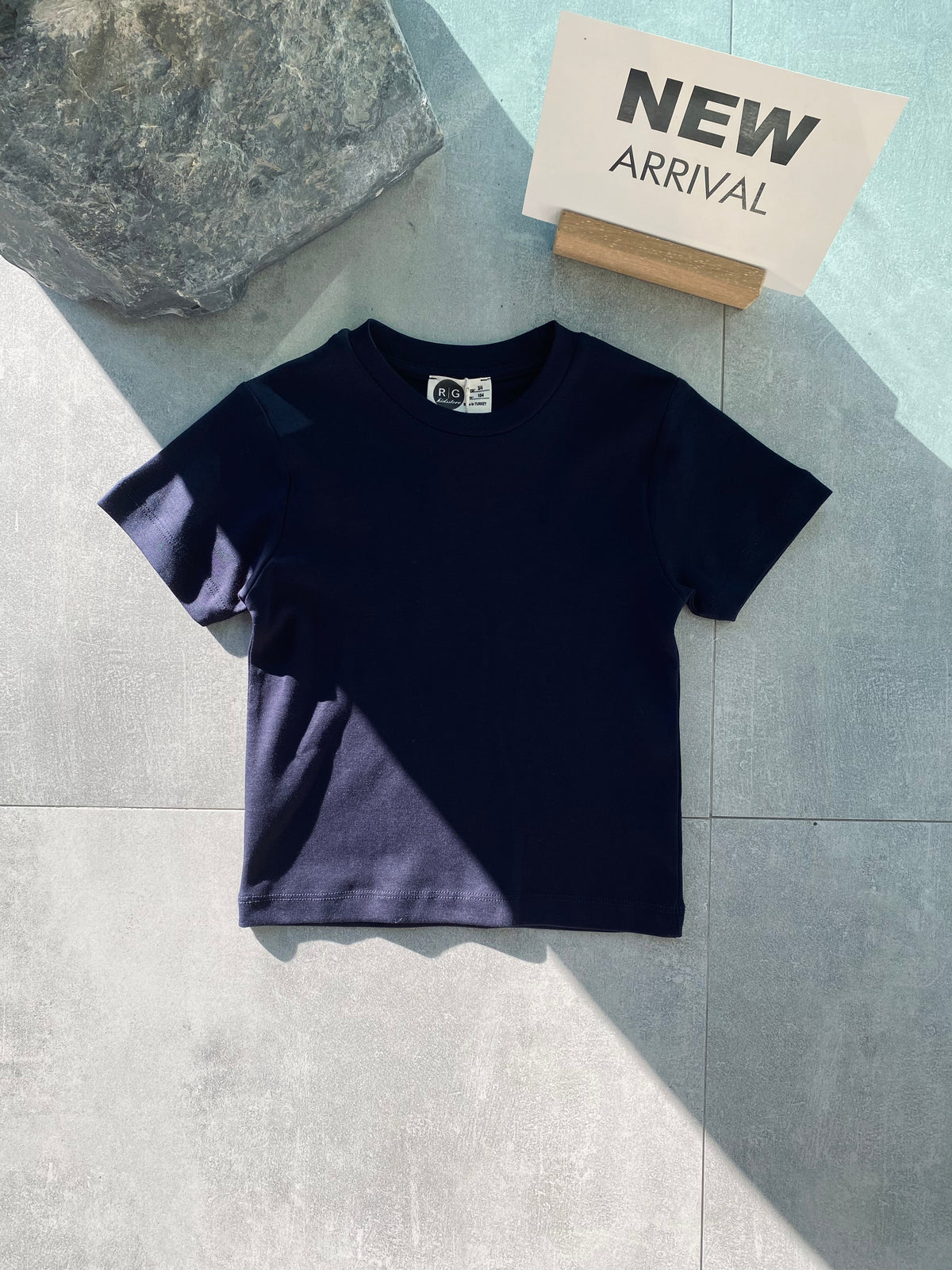 Çocuk Pamuklu Basic Tişört | 3–9 Yaş | RG Brand | RG1583 - LACİVERT