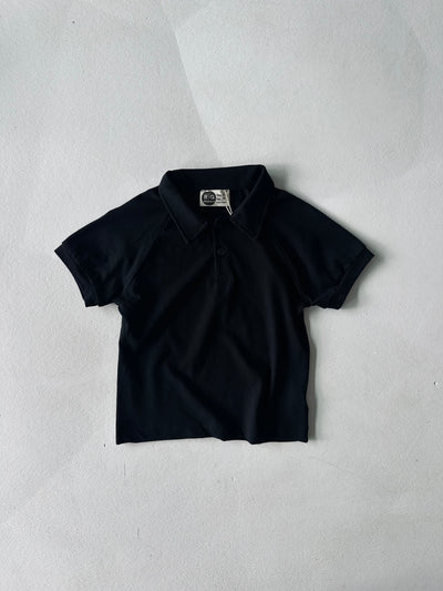 Kids' Polo Shirt | Piqué Fabric, Relaxed Fit | Ages 3-9 | RG1585 - BLACK