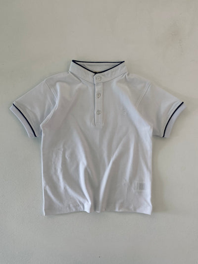 Tricou piqué cu guler mandarin pentru băieți, vârste 9-15 ani | Lycra respirabilă, diverse opțiuni de culoare | RG3397 - ECRU