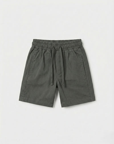 Pantaloni scurți din in pentru copii | 3-9 ani | Bumbac natural, material respirabil | RG1605 - VERDE