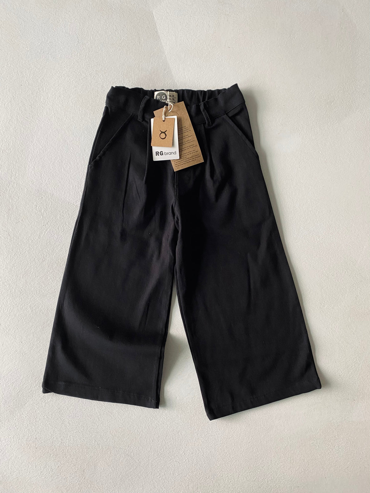 Kız Çocuk Keten Bol Paça Pantolon | 3–9 yaş | RG Brand | RG1607 - TAŞ