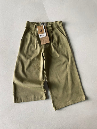 Kız Çocuk Keten Bol Paça Pantolon | 3–9 yaş | RG Brand | RG1607 - TAŞ