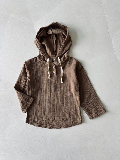 Çocuk Müslin Kapüşonlu Üst | 3–9 Yaş | RG Brand | RG1619 - VİZON