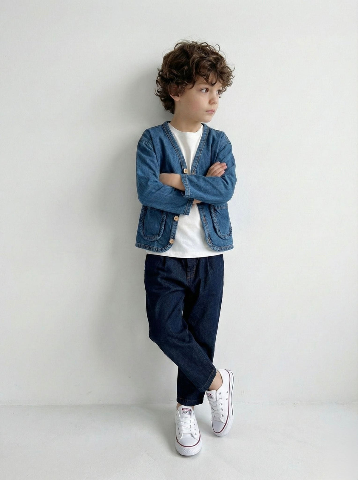 Kız ve Erkek Çocuk Oversize Kot Ceket | 3–9 Yaş | RG Brand | RG1621 - MAVİ