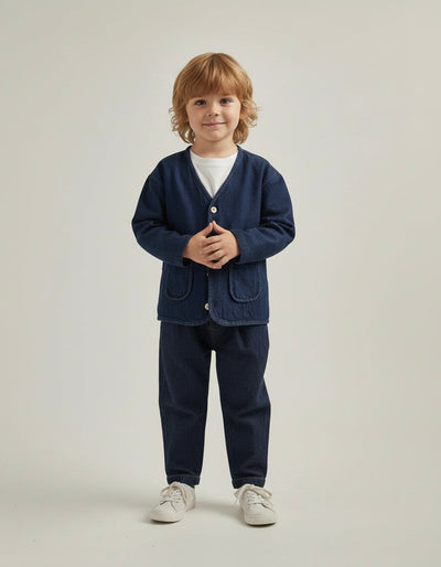 Kız ve Erkek Çocuk Oversize Kot Ceket | 3–9 Yaş | RG Brand | RG1621 - LACİVERT