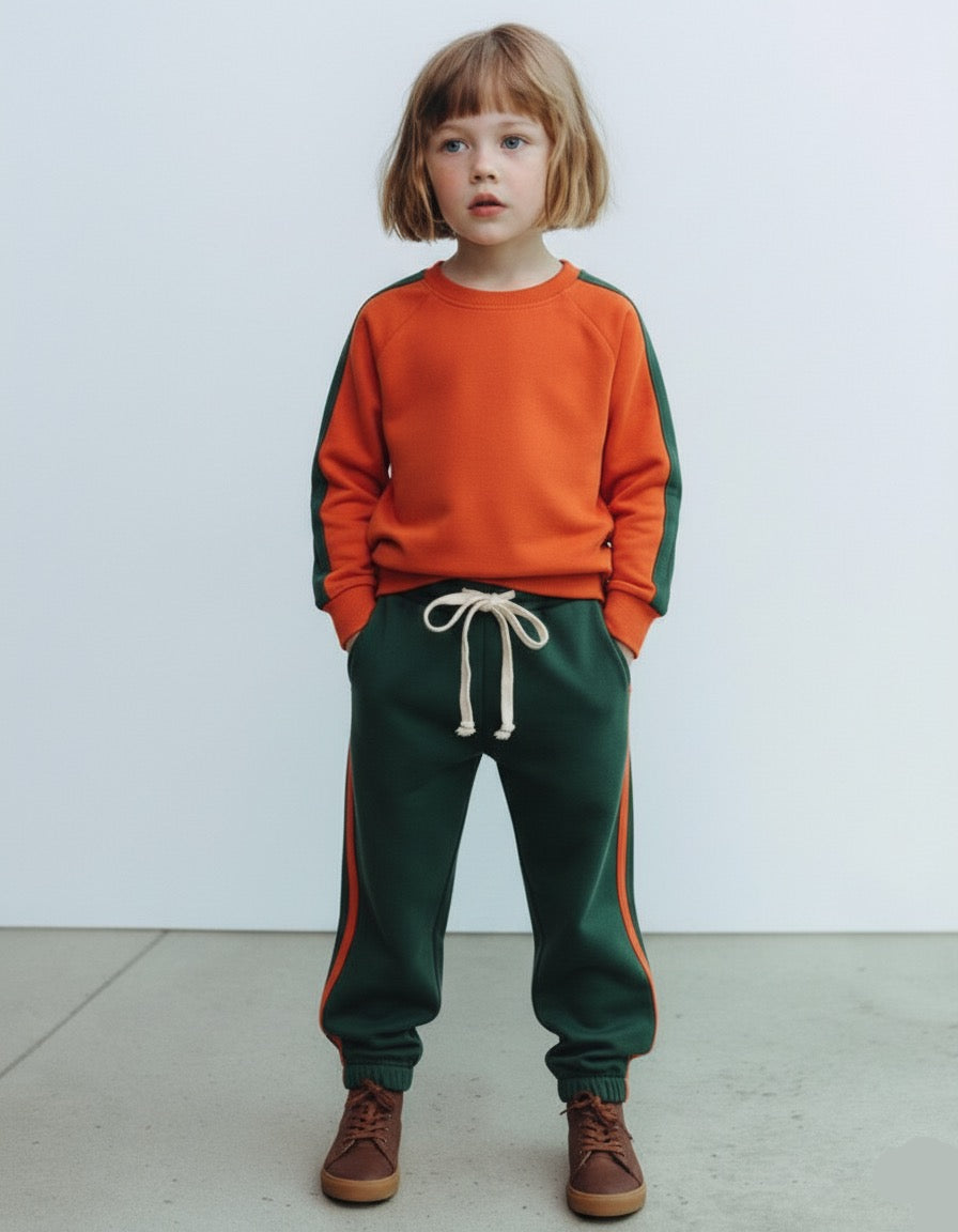 Kids' Tracksuit Set | Everyday Wear Sweatpants and Sweatshirt | Relaxed Fit | RG1624 - TILE