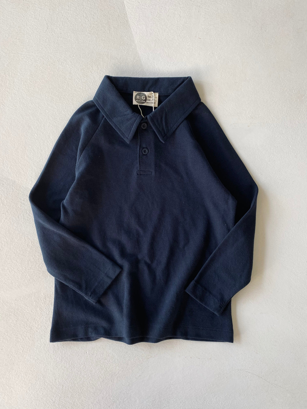Çocuk Uzun Kollu Polo Yaka Pike Tişört | 3–9 Yaş | RG Brand | RG1634 - MAVİ