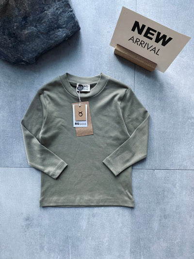 Genç Çocuk Basic Uzun Kollu Pamuk Tişört | Kız Ve Erkek | 9–15 Yaş | RG Brand | RG3701 - EKRU