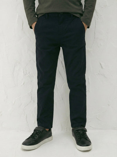 Erkek Çocuk Chino Pantolon Cepli %100 Pamuk 3–9 Yaş 4 Mevsim | RG1707 - FÜME