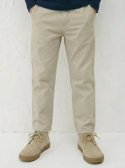 Erkek Çocuk Chino Pantolon Cepli %100 Pamuk 3–9 Yaş 4 Mevsim | RG1707 - TAŞ