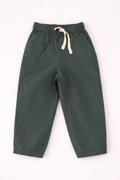 Pantaloni cu imprimeu balon pentru copii | Vârste 3-9 ani | In, cu croi larg | Gri închis și kaki | RG1747 - KAKI