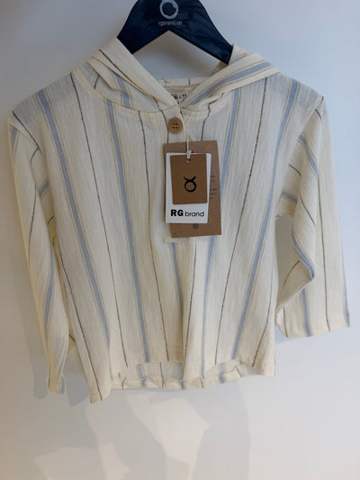 Çocuk Kapşönlü Sweat | 3–9 Yaş | Çizgili | %100 Pamuk Pike | RG Brand | RG1751 - EKRU