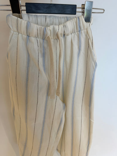 Çocuk Pantolon | 3–9 Yaş | Kız & Erkek | Çizgili | %100 Pamuk Pike | RG Brand | RG1752 - EKRU