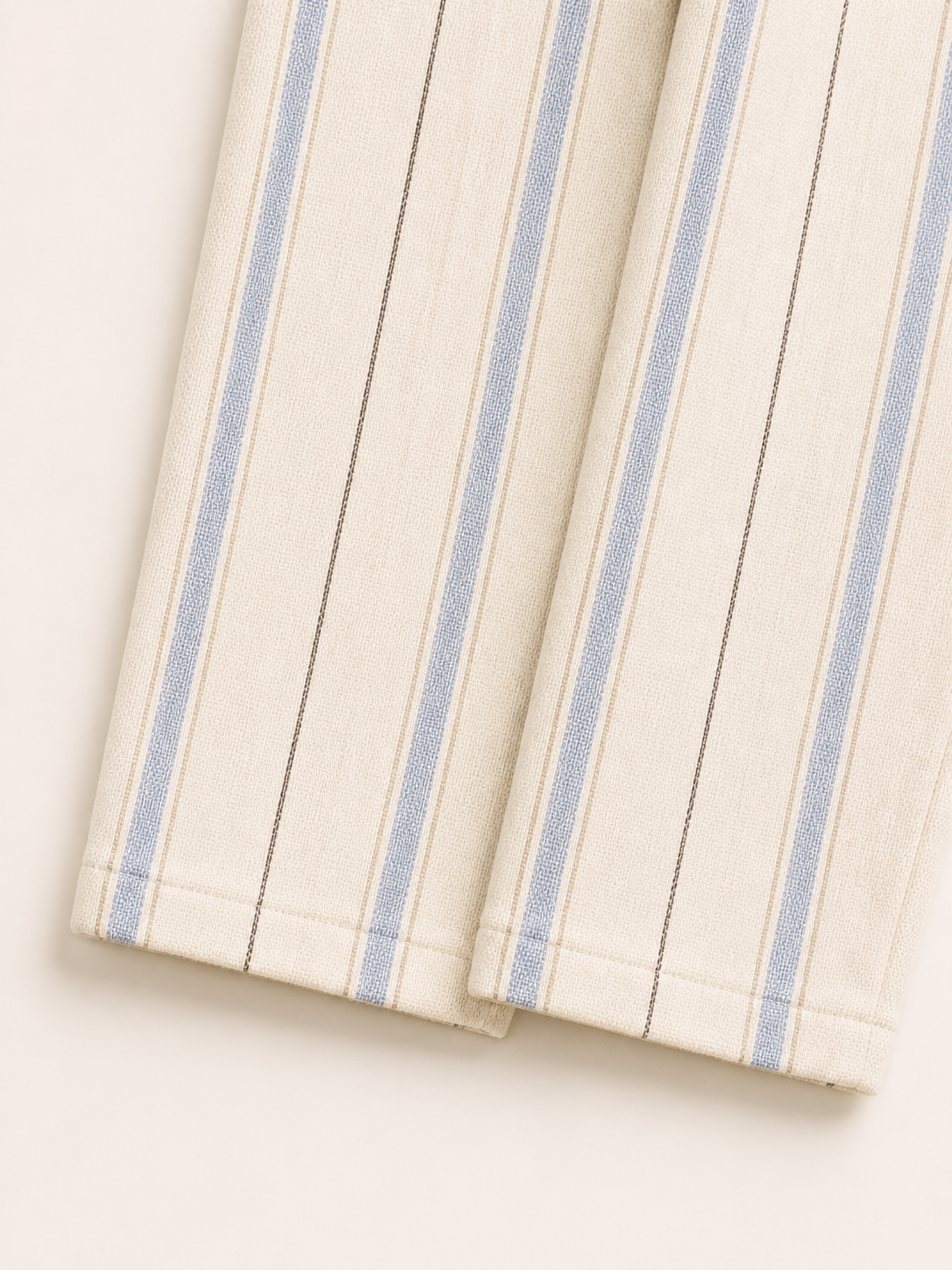 Çocuk Pantolon | 3–9 Yaş | Kız & Erkek | Çizgili | %100 Pamuk Pike | RG Brand | RG1752 - EKRU