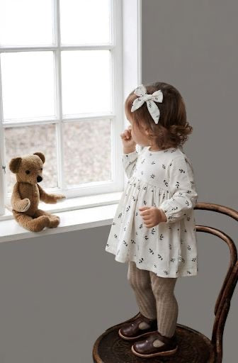 Bebek Desenli Elbise ve Toka Seti | RG321 - MİNT