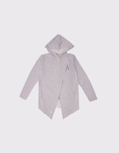 Young Boy Cross-Zip Cardigan | Ages 9–15 | Girls & Boys | Glitter, Shiny Black | RG3210 - SHINY BLACK