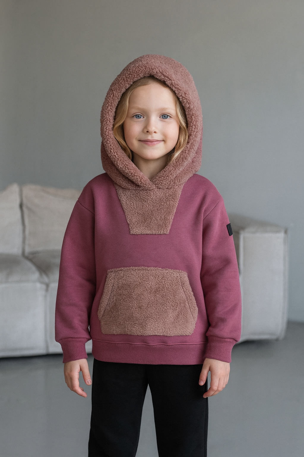 Genç Unisex Kanguru Cepli Kapüşonlu Sweatshirt | 9–15 Yaş | RG Brand | RG3310 - LİLA