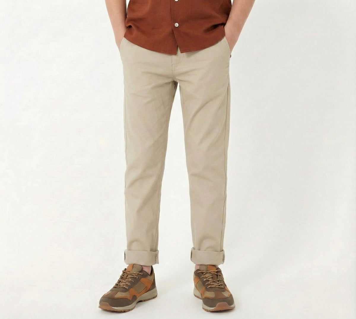 Erkek Çocuk Chino Gabardin Pantolon 9–15 Yaş | RG Brand | RG3352 - TABA