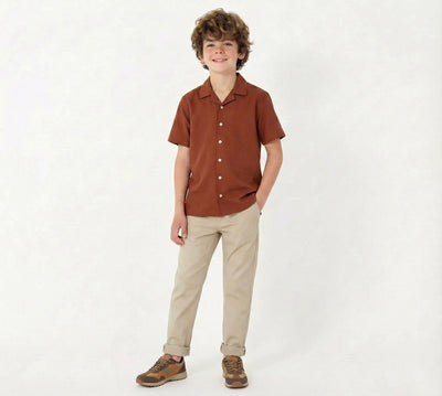 Erkek Çocuk Chino Gabardin Pantolon 9–15 Yaş | RG Brand | RG3352 - TABA