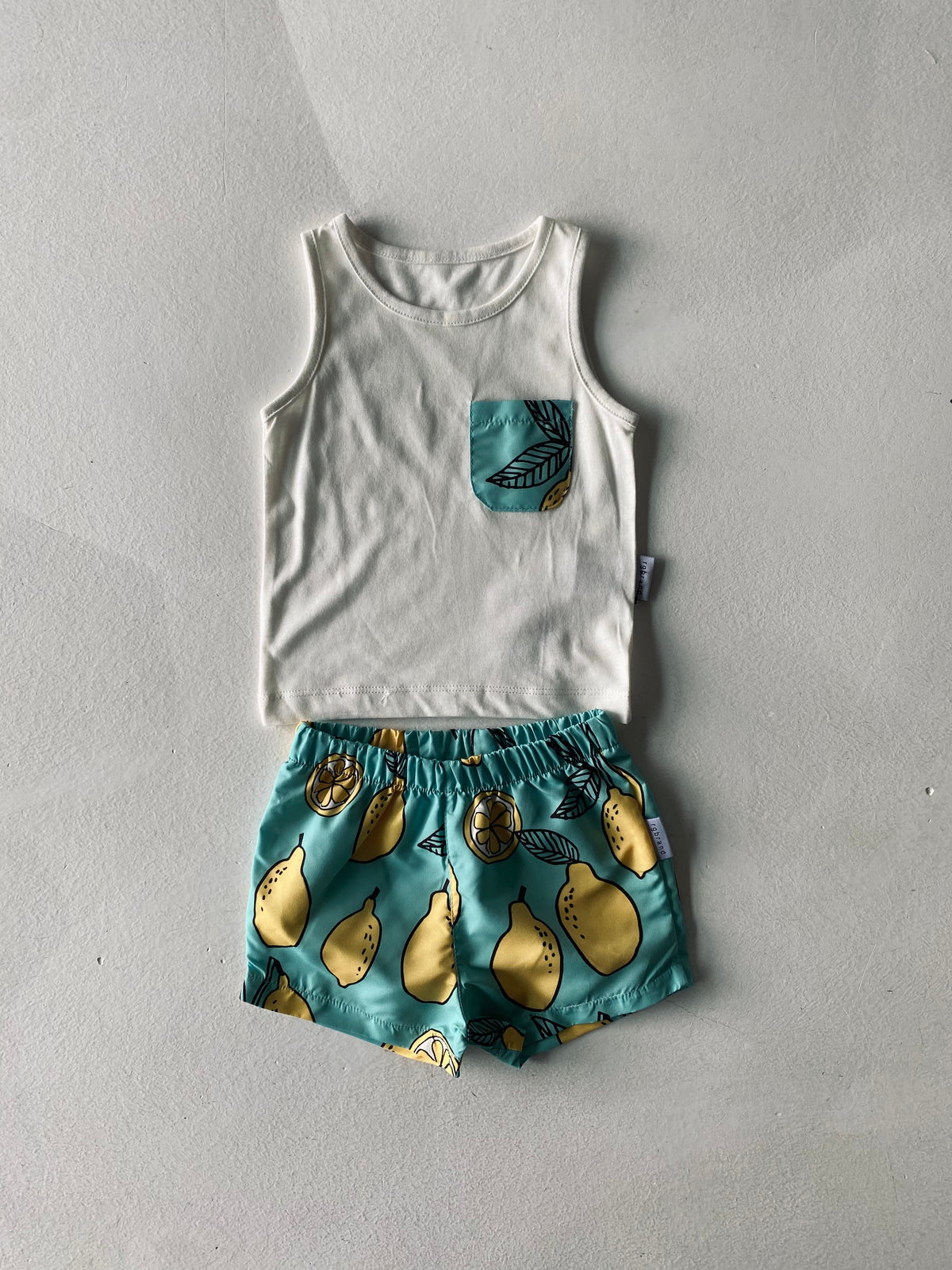 UV Korumalı Bebek Atlet ve Deniz Şortu Seti | RG Brand | 6 Ay–4 Yaş | RG336 - PEMBE LİMON
