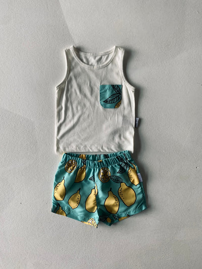 UV Korumalı Bebek Atlet ve Deniz Şortu Seti | RG Brand | 6 Ay–4 Yaş | RG336 - MANDALİNA